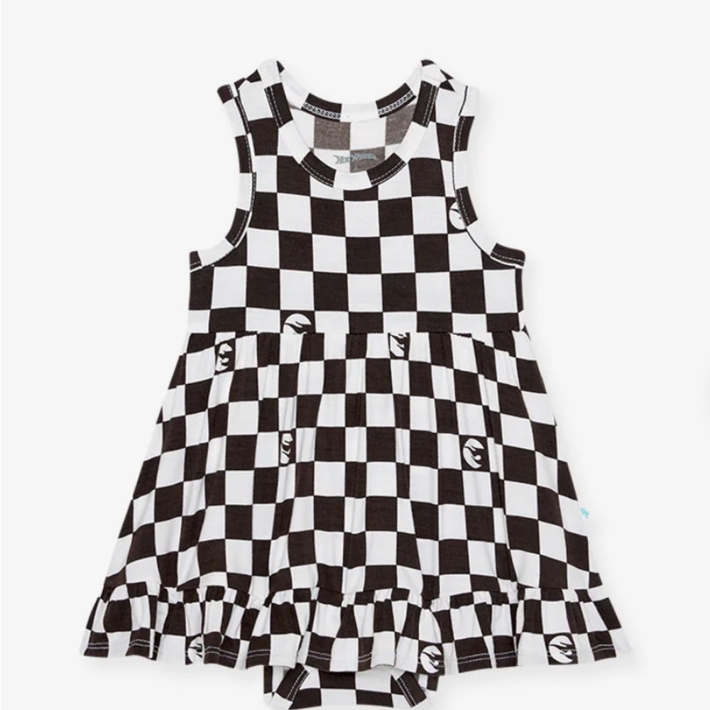 Posh Peanut Hot Wheels Racerback Ruffled Bodysuit Dress